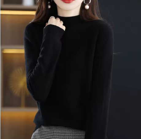 Pure Wool Half-neck Pullover In Autumn And Winter New Cashmere Sweater
