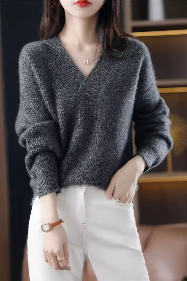 Soft Cashmere Blend V-Neck Sweater